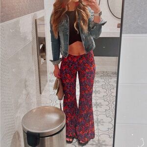 Floral Bell Bottom Floral Pants